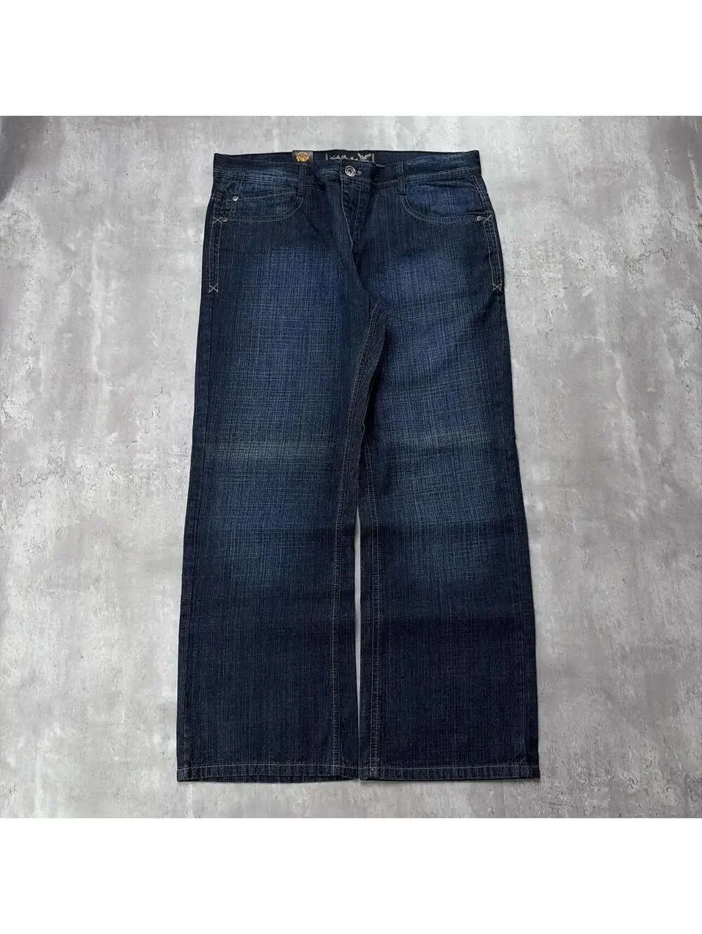 Y2K Dark Wash Hawk’s Bay Jeans Grunge Gothic Deadstock Baggy Denim Jeans